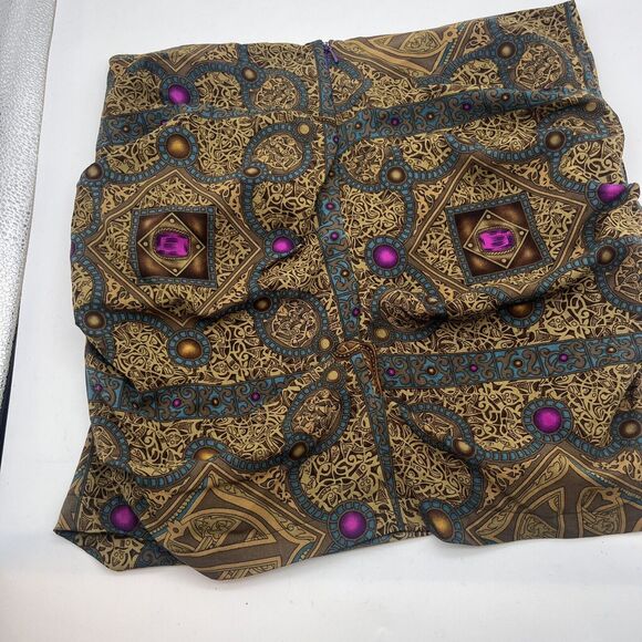 Nicole Miller Collection Baroque Print Silk Blend Strapless Chiffon Blouse 10 - Picture 7 of 7